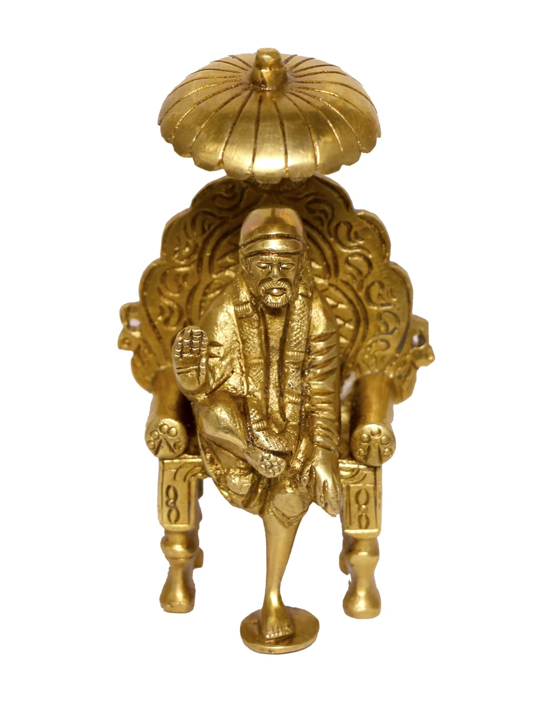 Brass Shirdi Sai Baba in Singhasan-ArtyCraftz.com