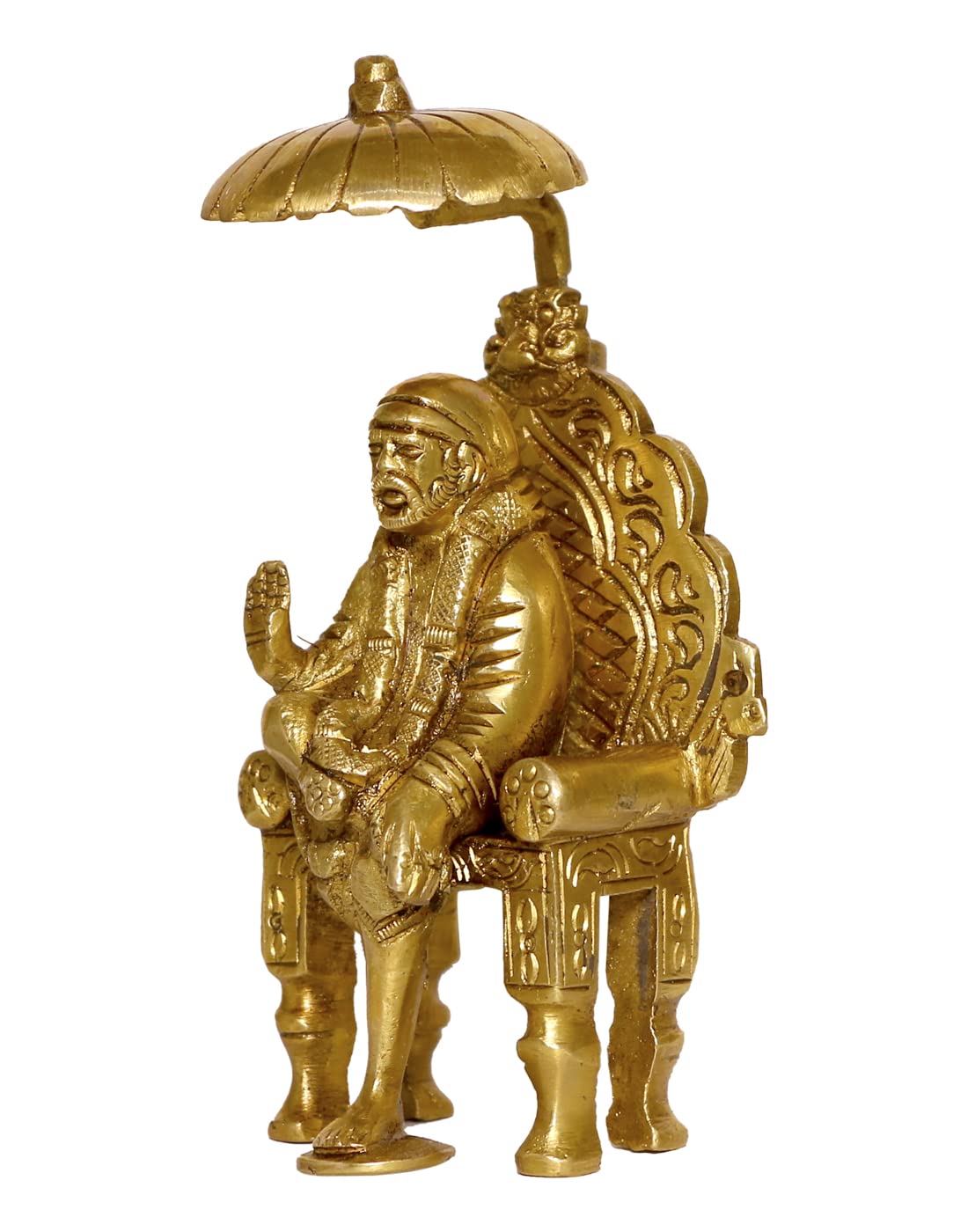 Brass Shirdi Sai Baba in Singhasan-ArtyCraftz.com