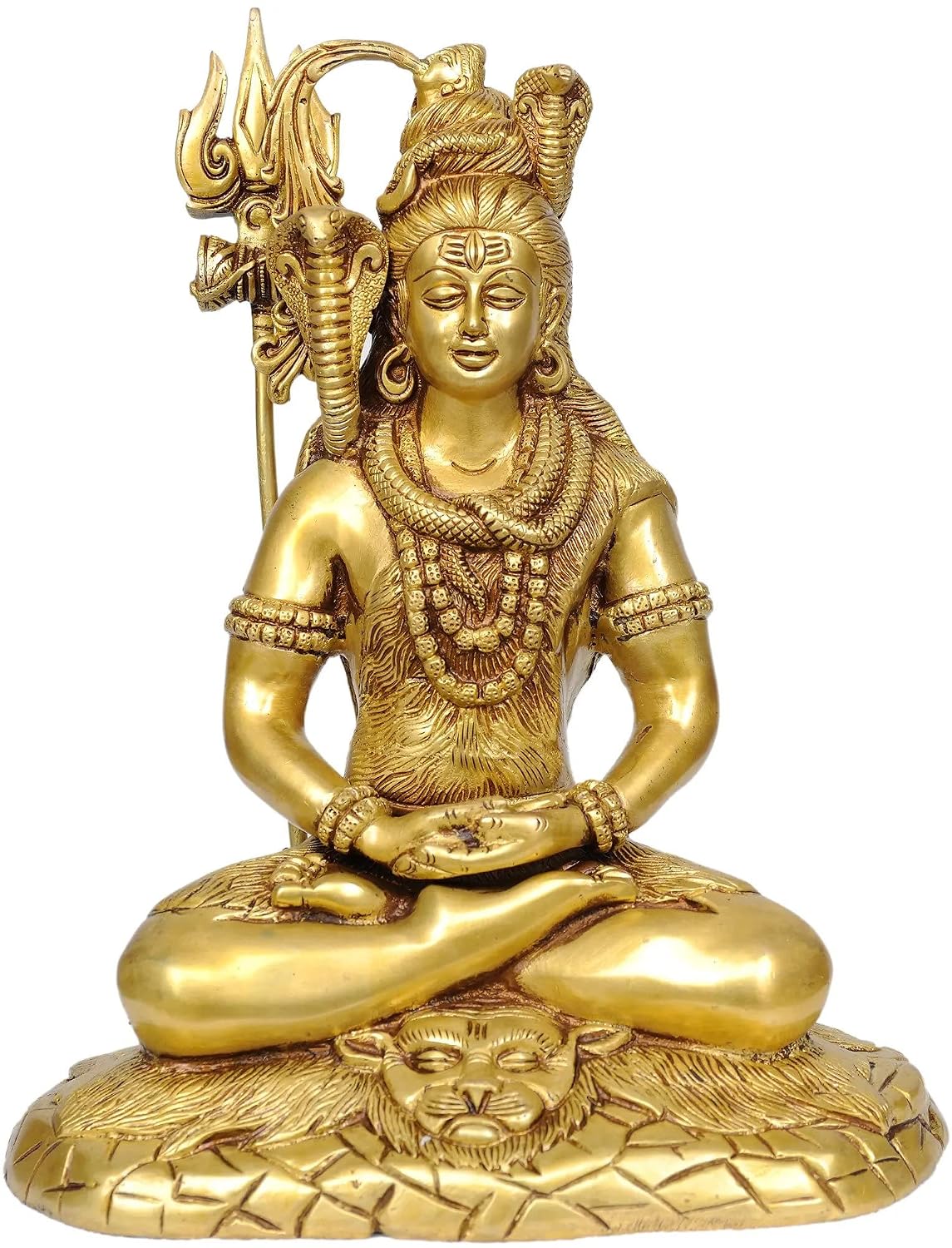 Brass Shiva Meditation Idol 10.5 Inch-artycraftz.com