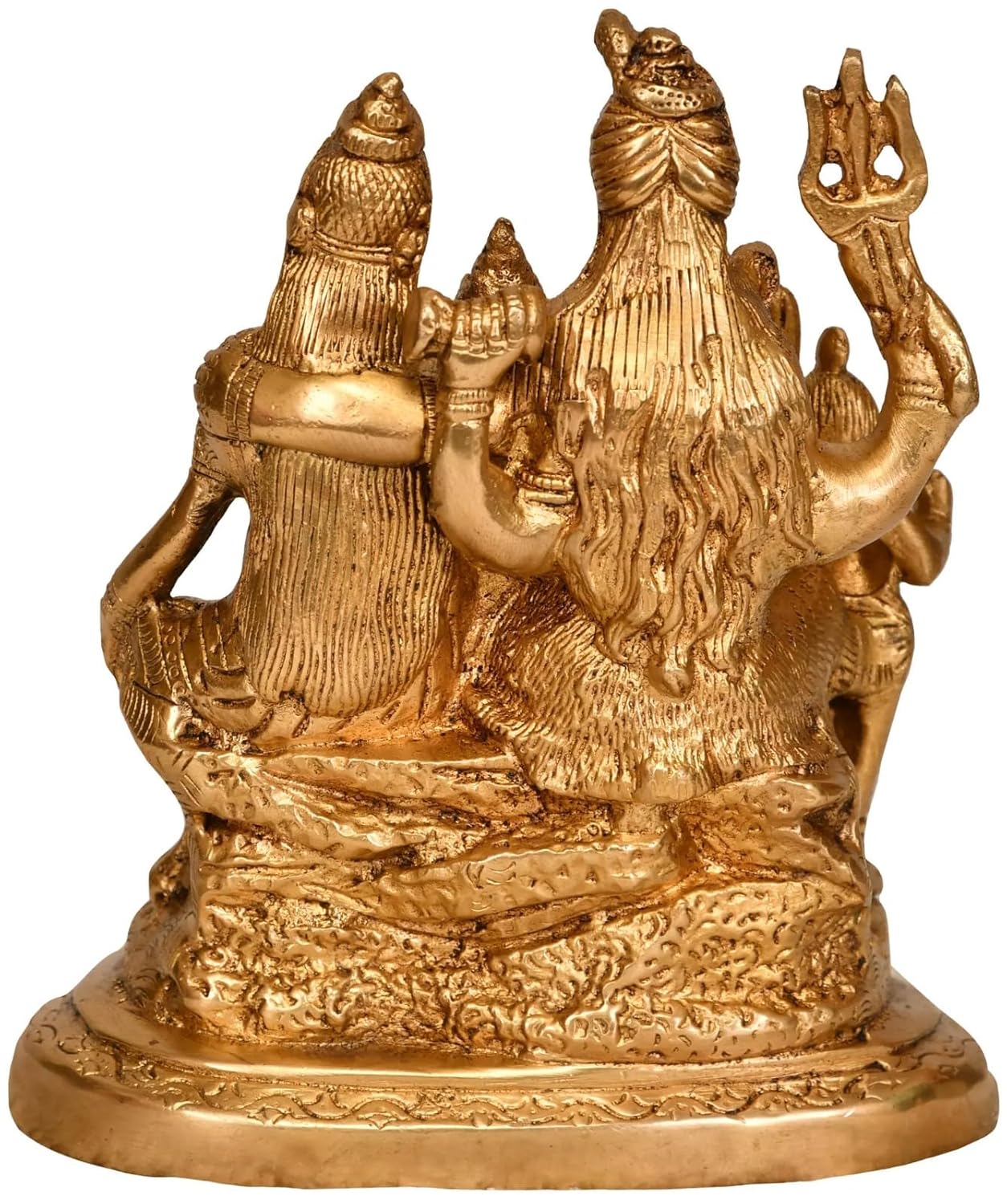 Brass Shiv Parivar idol featuring Lord Shiva, Parvati, Ganesha and Kartikeya with Nandi-artycraftz.com 