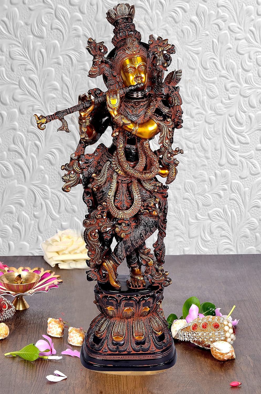 Brass Shri Krishna Murti Statue-ArtyCraftz.com