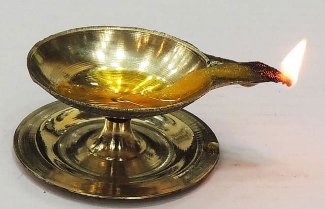 Brass Single Aarti Medium Diya - ArtyCraftz.com