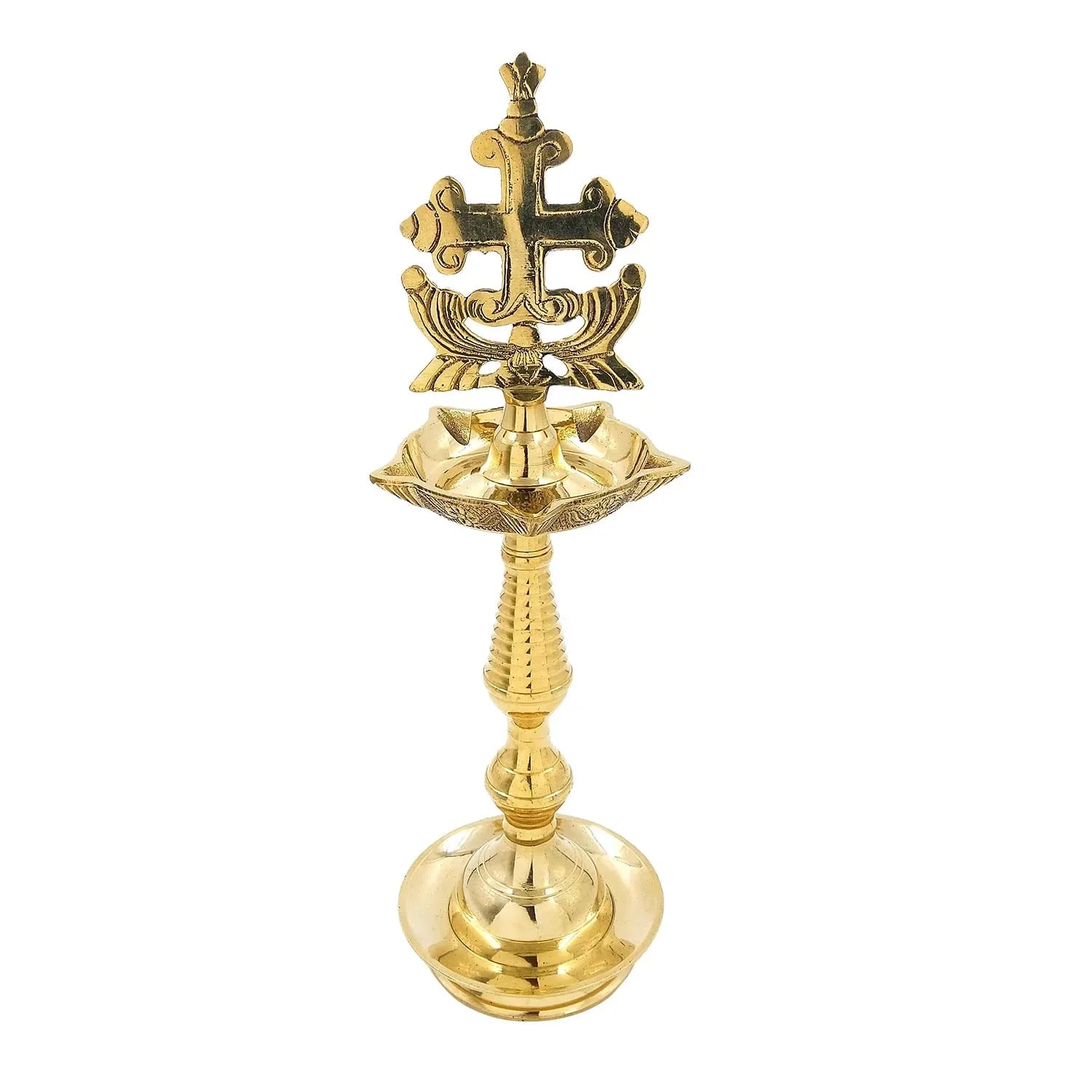 Brass Sleeba Cross Kurushu Vilakku-ArtyCraftz.com