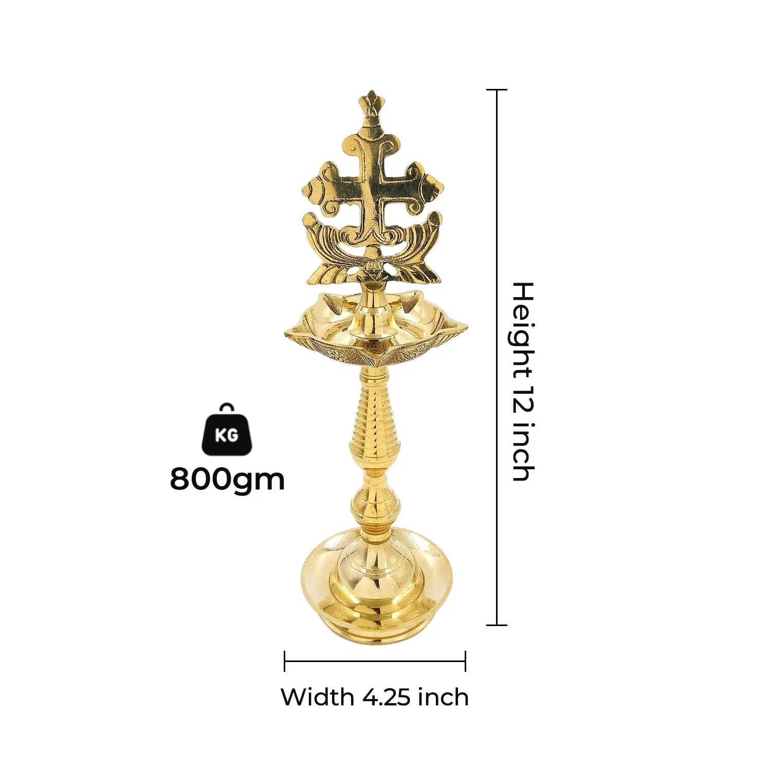Brass Sleeba Cross Kurushu Vilakku-ArtyCraftz.com