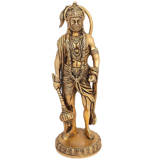 Brass Standing Hanuman Statue, Height 10" - ArtyCraftz.com