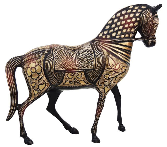 Brass Standing Horse Showpiece - ArtyCraftz.com