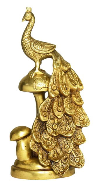 Brass Standing Peacock Showpiece - ArtyCraftz.com