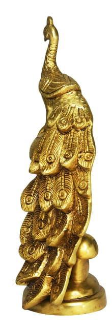 Brass Standing Peacock Showpiece - ArtyCraftz.com