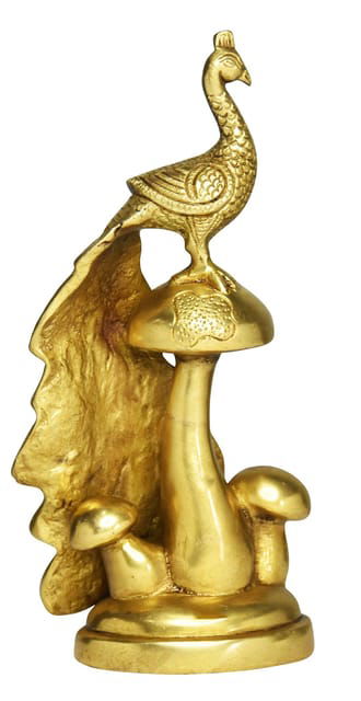 Brass Standing Peacock Showpiece - ArtyCraftz.com