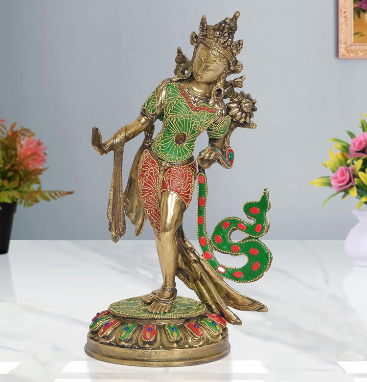 Brass Standing Tara Devi Statue-ArtyCraftz.com