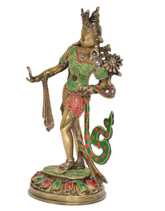 Brass Standing Tara Devi Statue-ArtyCraftz.com