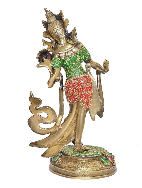 Brass Standing Tara Devi Statue-ArtyCraftz.com