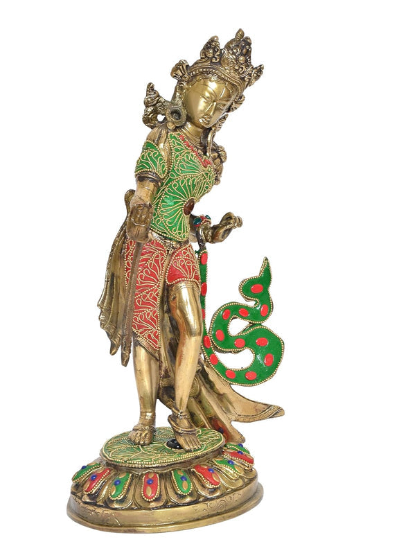 Brass Standing Tara Devi Statue-ArtyCraftz.com