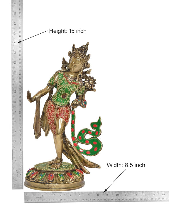 Brass Standing Tara Devi Statue-ArtyCraftz.com