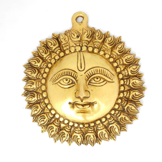 Brass Sun Face Wall Hanging Home Decor Gifting 16 x 3 x 18 Cm - ArtyCraftz.com