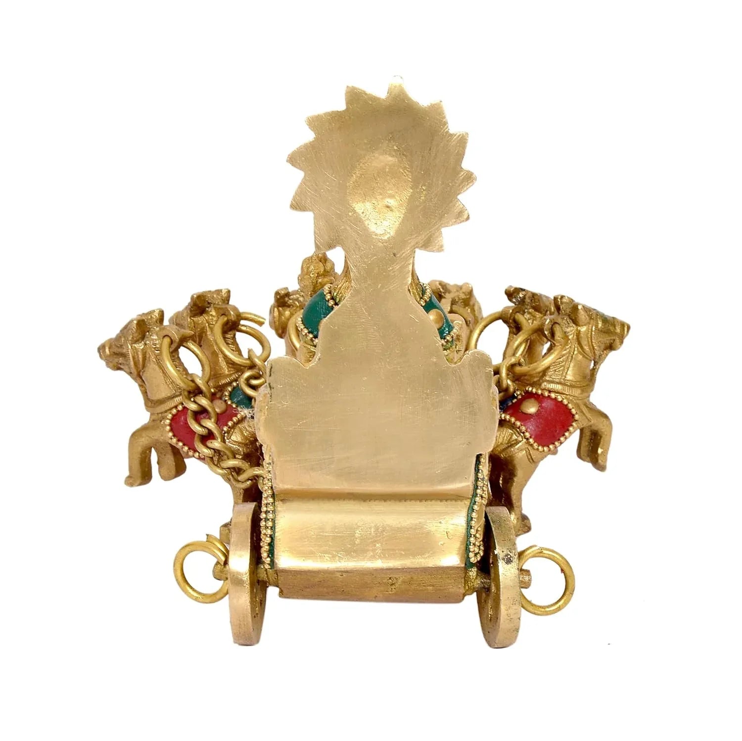 Brass Sun God Surya Dev Idol on Seven Horse Chariot-ArtyCraftz.com