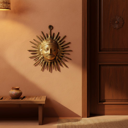 Brass Surya Face Wall Hanging-ArtyCraftz.com