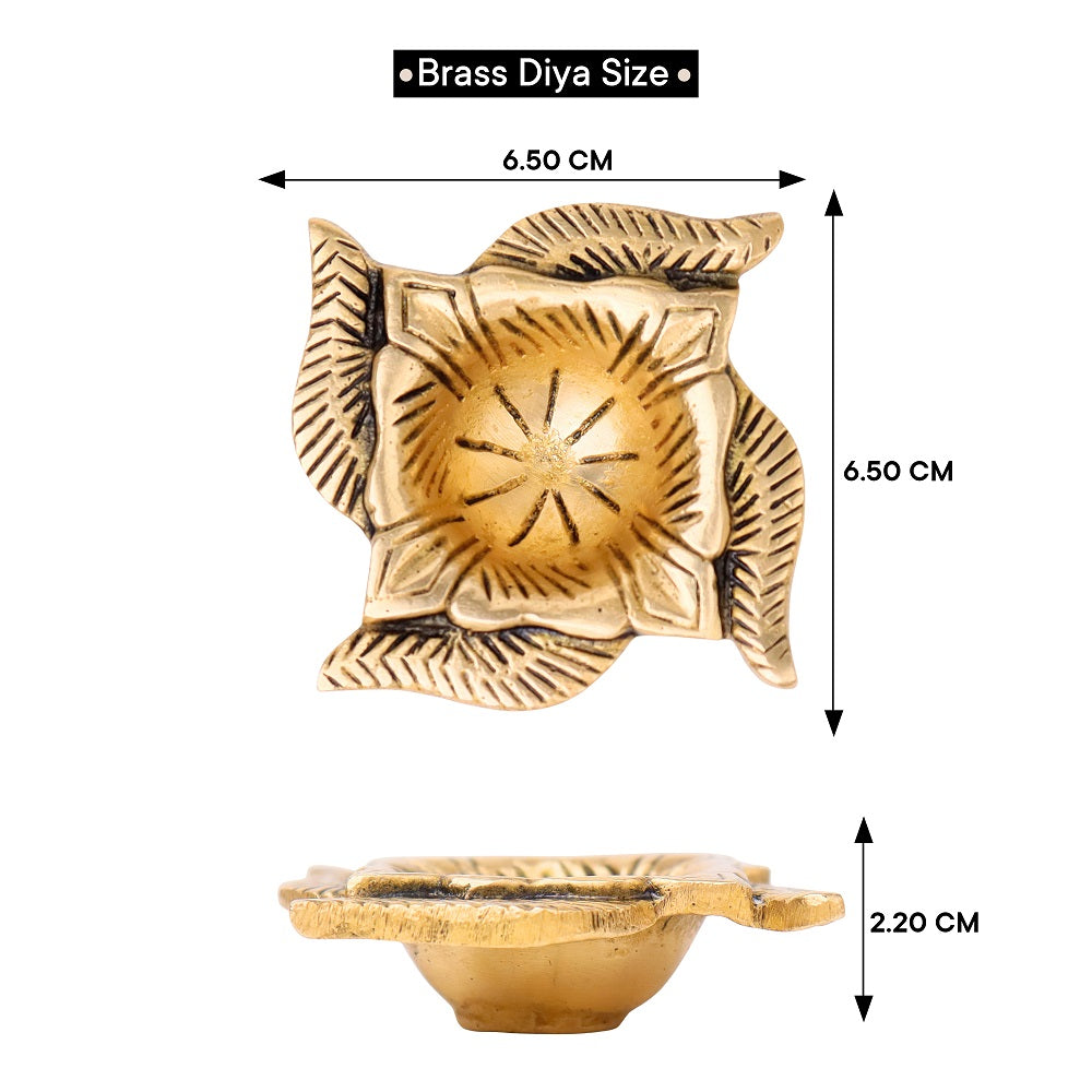 Brass Swastik Shaped Diya-ArtyCraftz.com