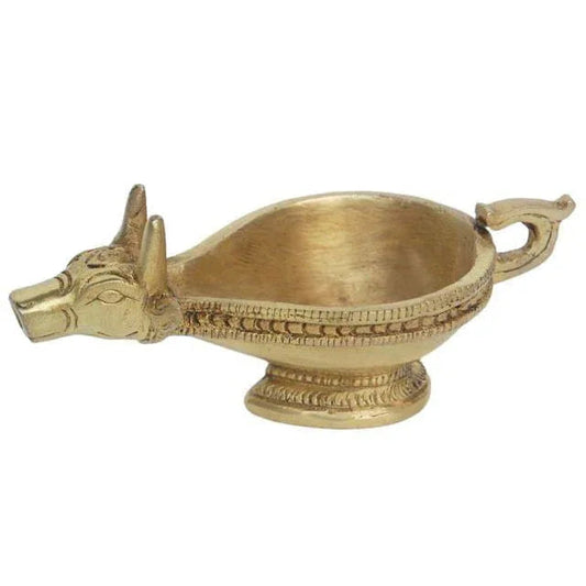 Brass Table Decor Nandi Oil Lamp Deepak Home Decor Gifting - ArtyCraftz.com