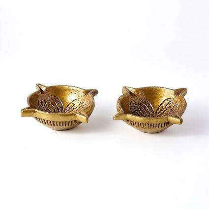 Brass Kuber Diya Set of 2-ArtyCraftz.com