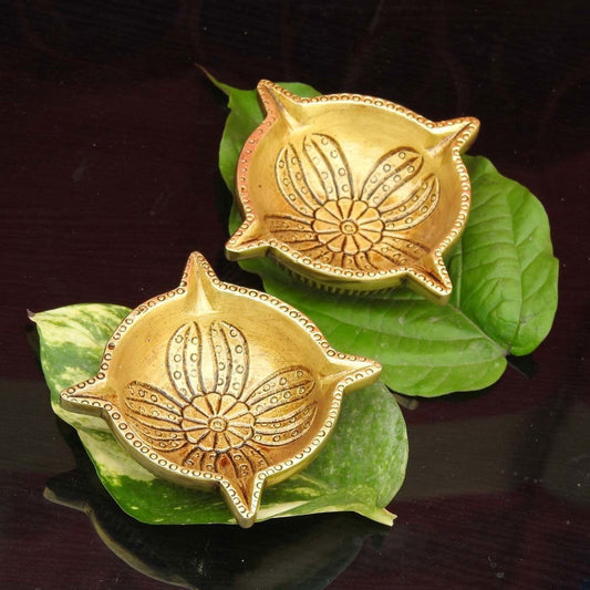Brass Kuber Diya Set of 2-ArtyCraftz.com