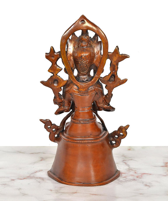 Brass Tara Devi Idol – Antique Brown Finish-ArtyCraftz.com