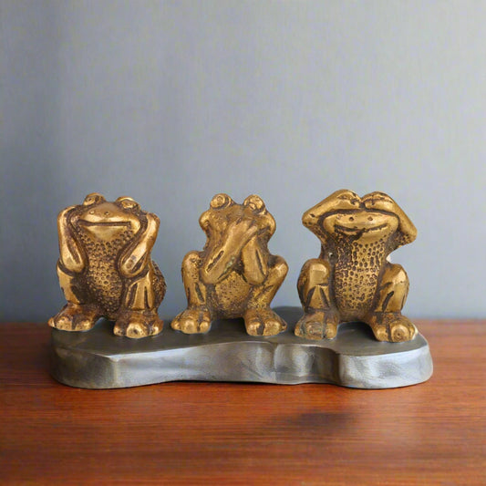 Brass Three Wise Frogs Statue-ArtyCraftz.com