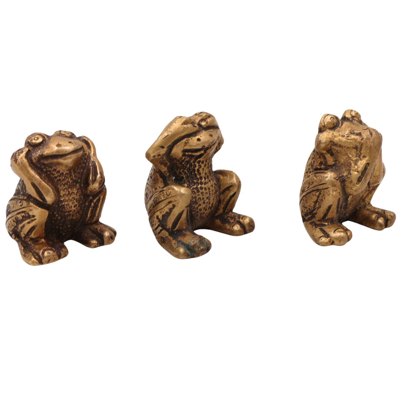 Brass Three Wise Frogs Statue-ArtyCraftz.com