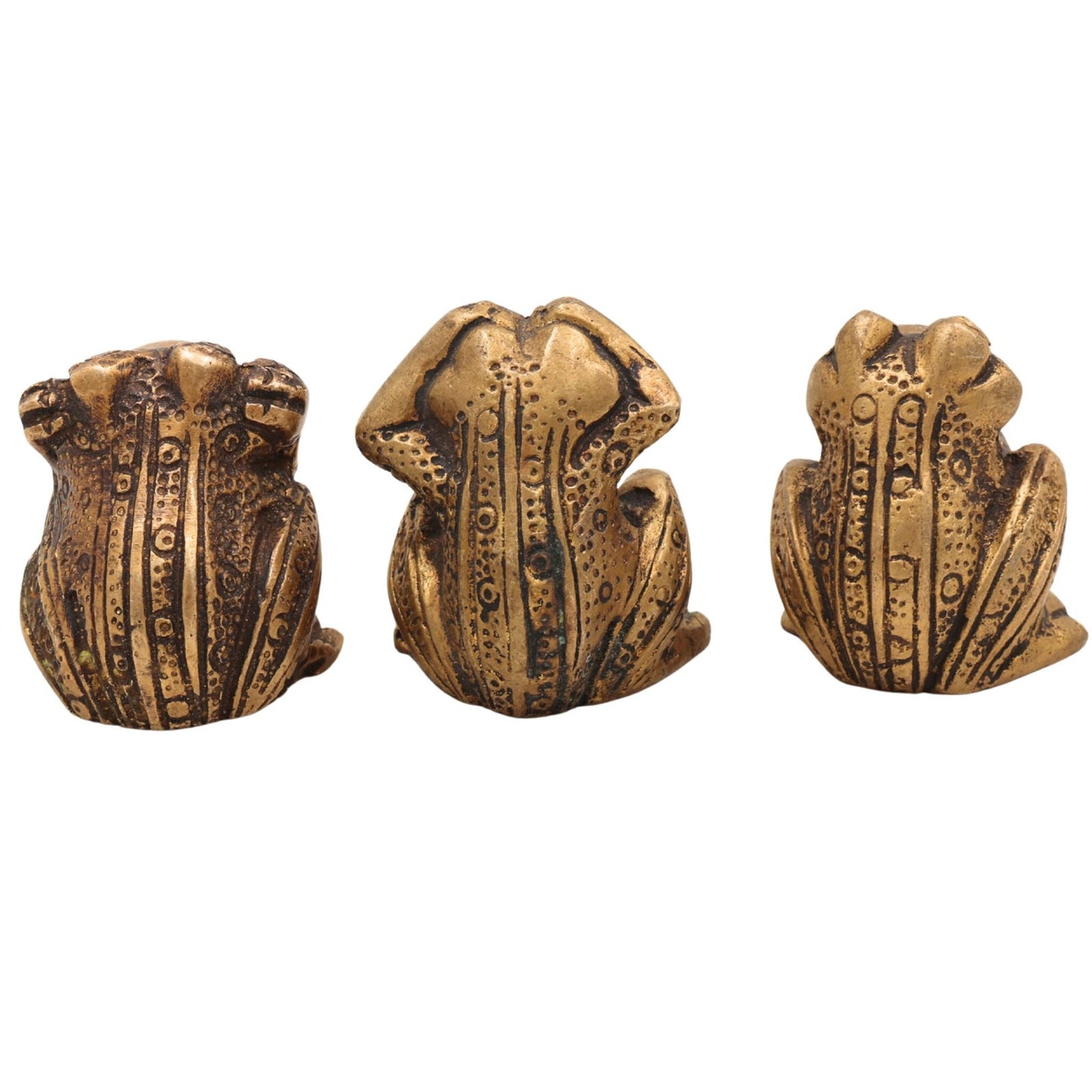 Brass Three Wise Frogs Statue-ArtyCraftz.com