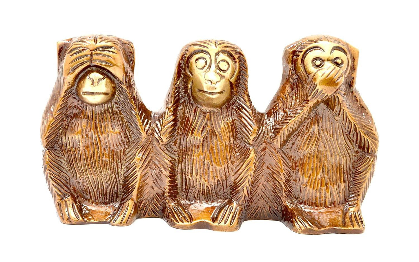 Brass Three Wise Monkeys Showpiece-ArtyCraftz.com