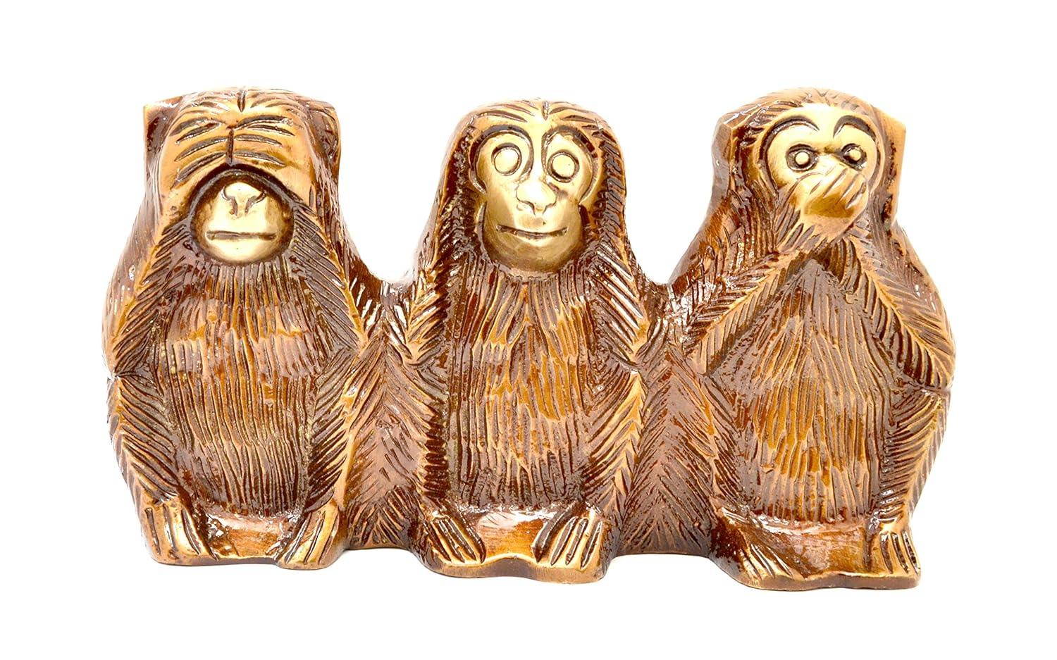 Brass Three Wise Monkeys Showpiece-ArtyCraftz.com