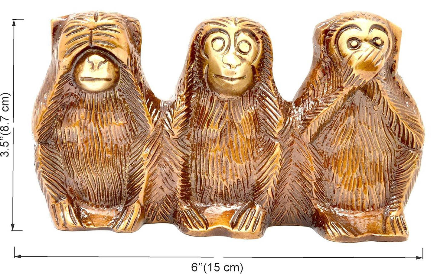 Brass Three Wise Monkeys Showpiece-ArtyCraftz.com