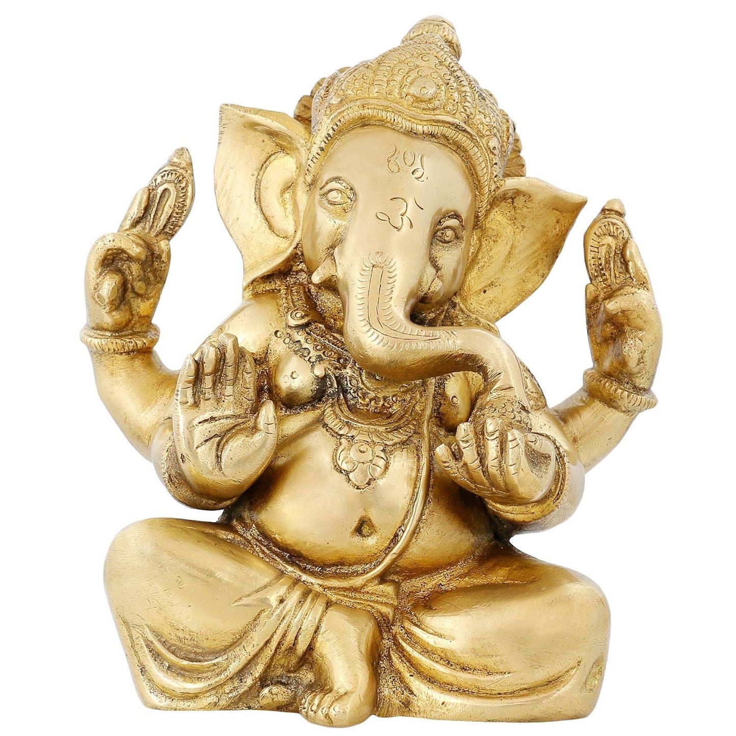 Brass Tilted Head Ganesh Statue-ArtyCraftz.com