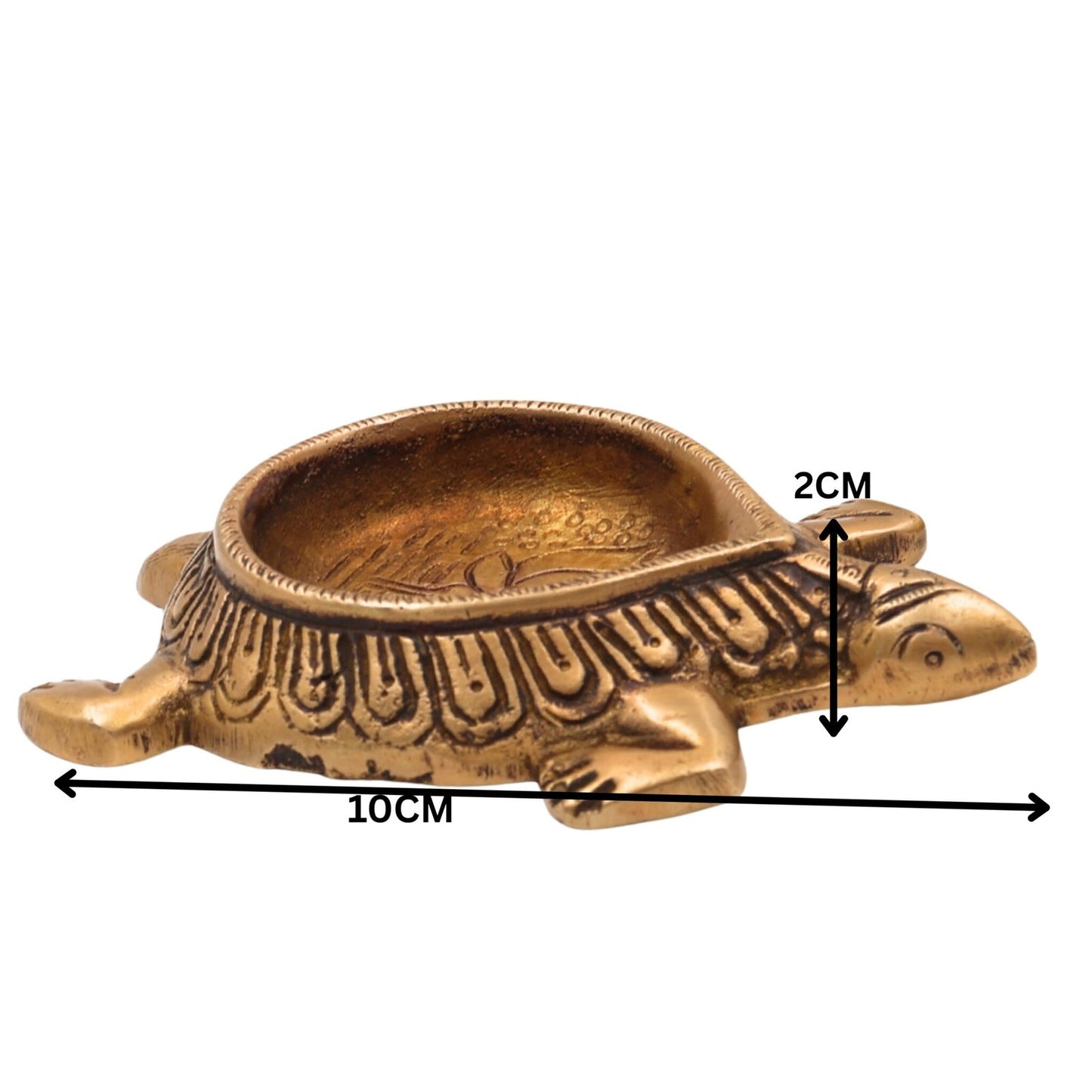 Brass Tortoise Shape Diya Set-ArtyCraftz.com