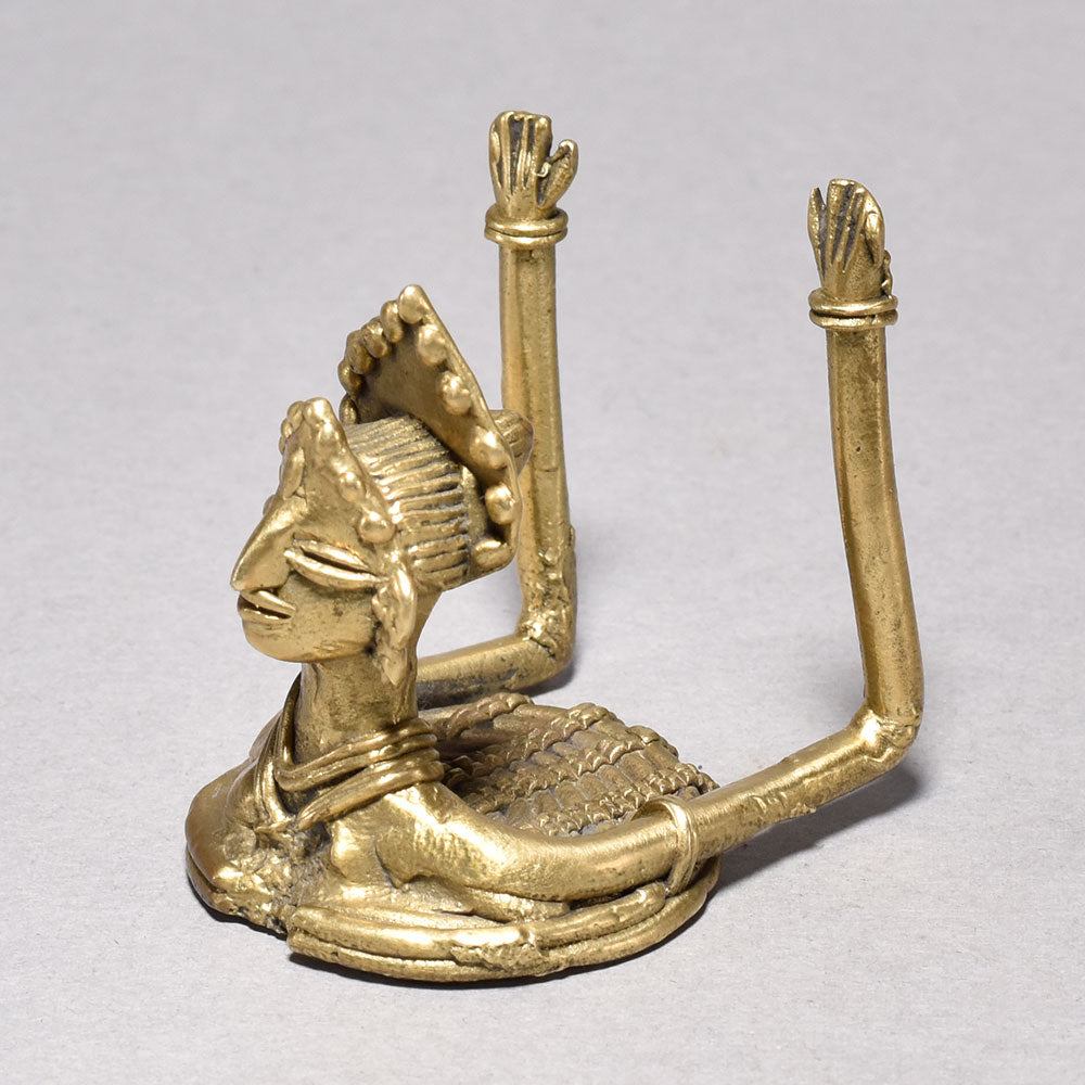 Brass Tribal Woman Dhokra Art Showpiece-ArtyCraftz.com