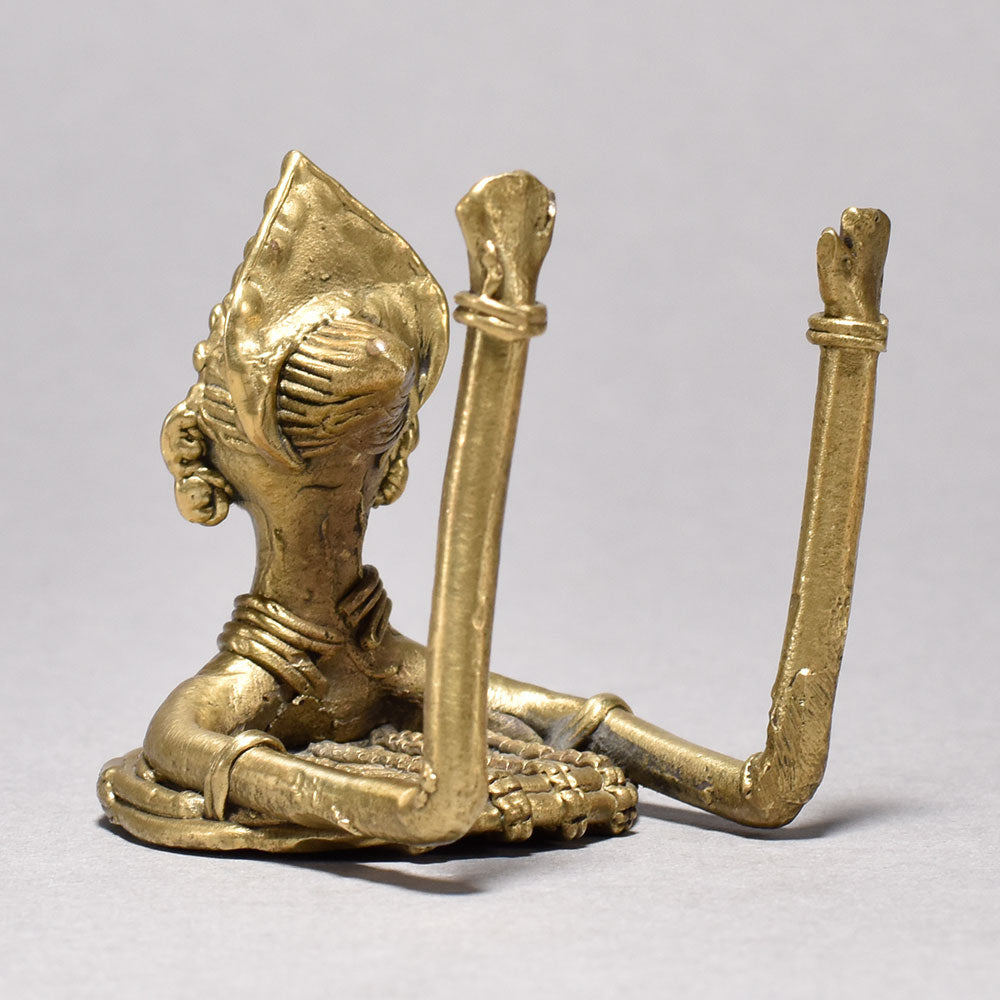 Brass Tribal Woman Dhokra Art Showpiece-ArtyCraftz.com