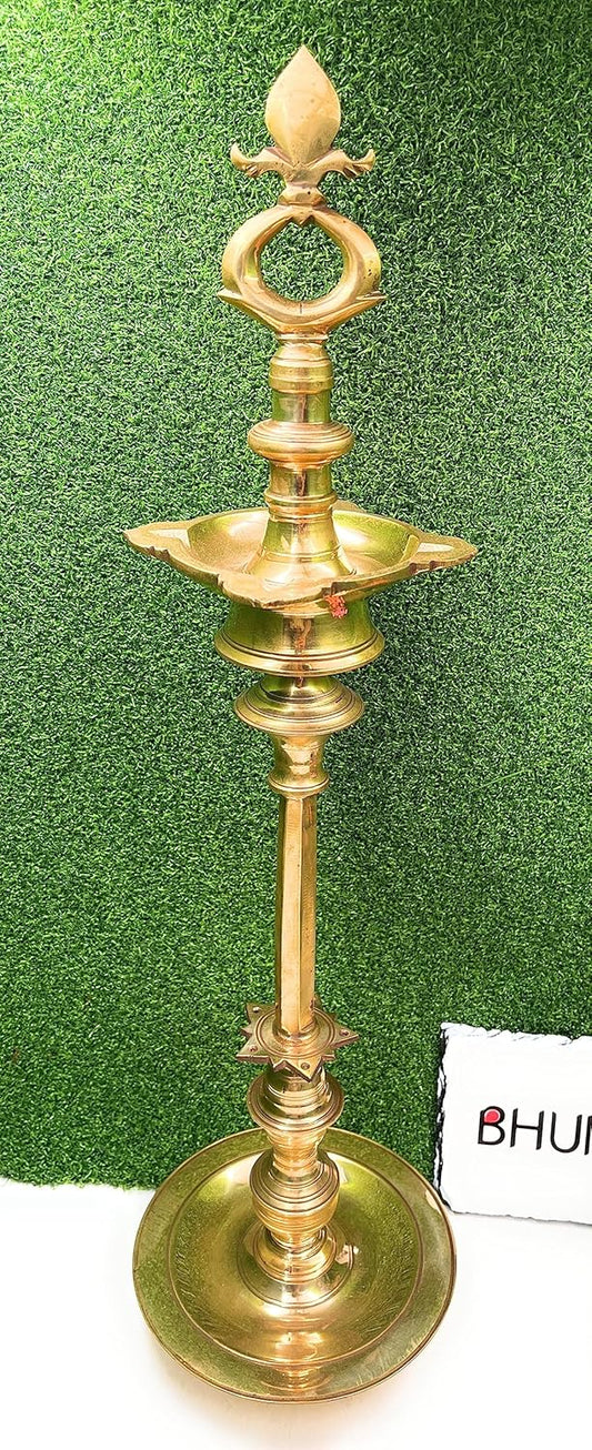 Brass Vel Kuthuvilakku Traditional 5-Wick Oil Lamp-ArtyCraftz.com