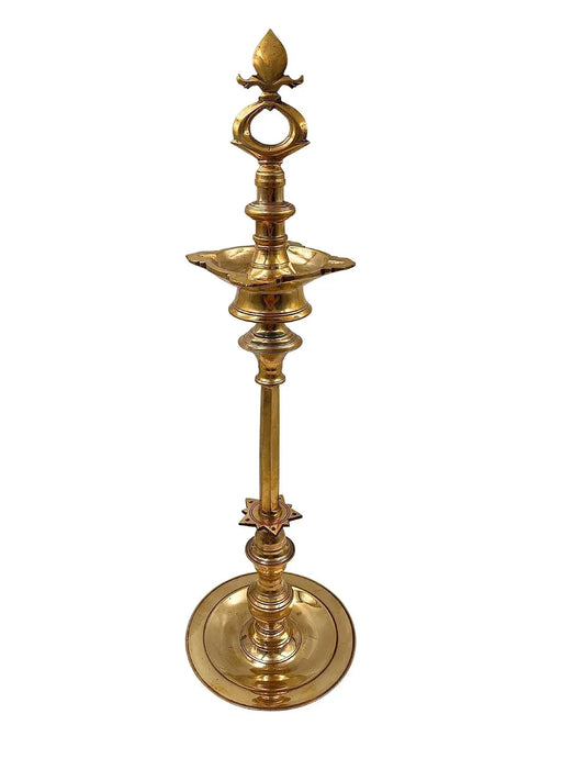 Brass Vel Kuthuvilakku Traditional 5-Wick Oil Lamp-ArtyCraftz.com