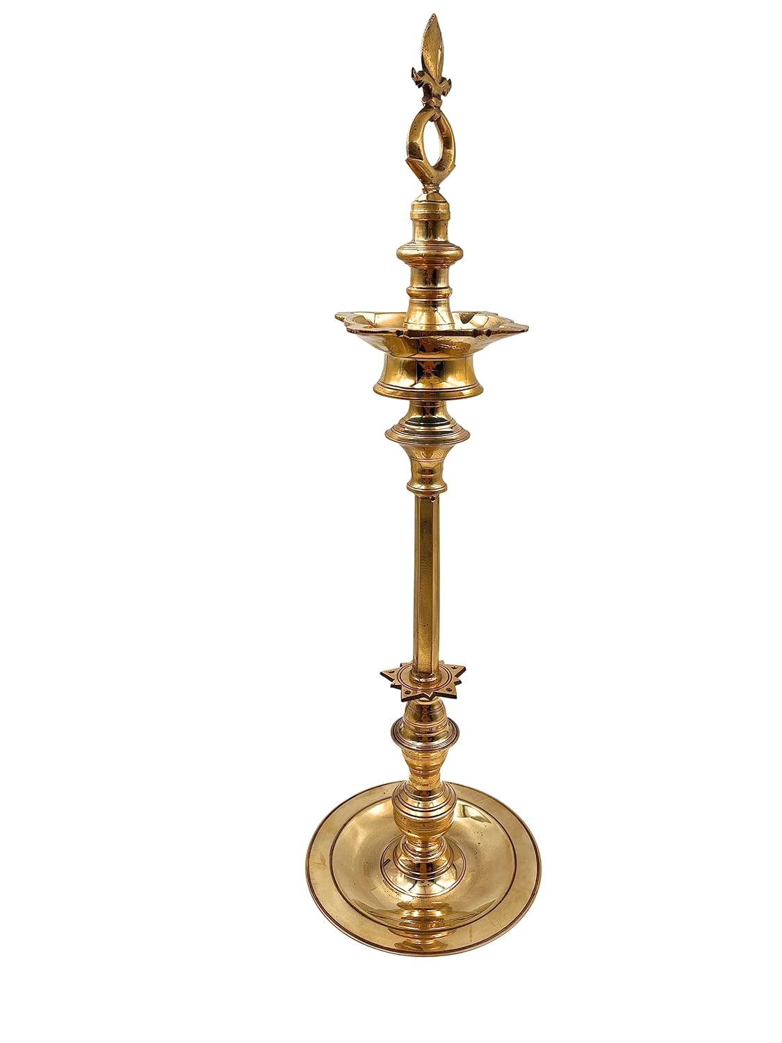 Brass Vel Kuthuvilakku Traditional 5-Wick Oil Lamp-ArtyCraftz.com
