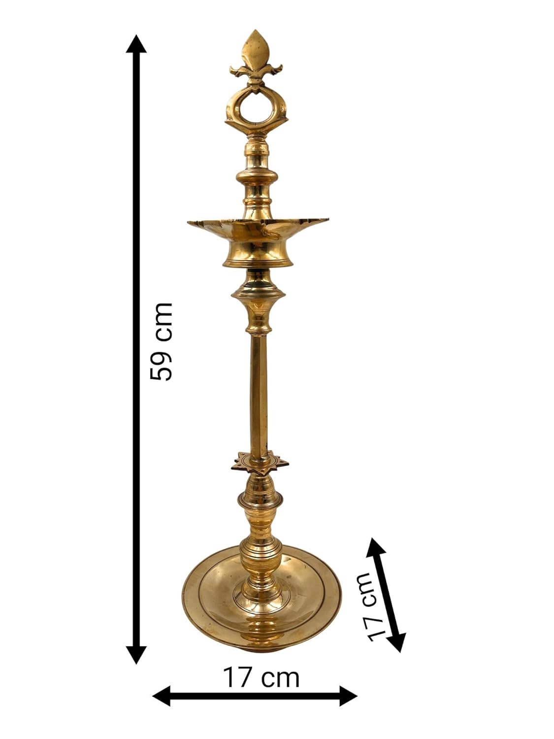 Brass Vel Kuthuvilakku Traditional 5-Wick Oil Lamp-ArtyCraftz.com