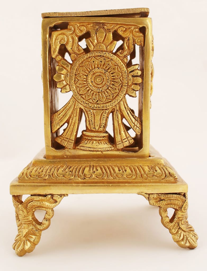 Brass Venakteshwara With Shankh and Chakra Engraved Dhoop Dani -ArtyCraftz.com