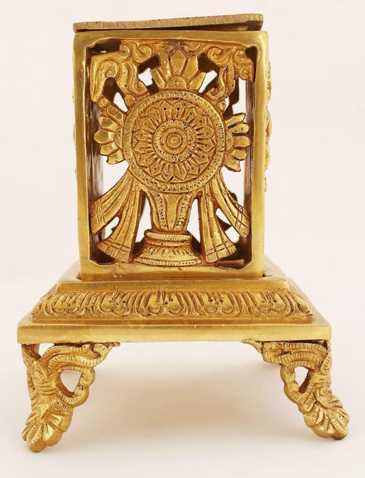 Brass Venakteshwara With Shankh and Chakra Engraved Dhoop Dani -ArtyCraftz.com