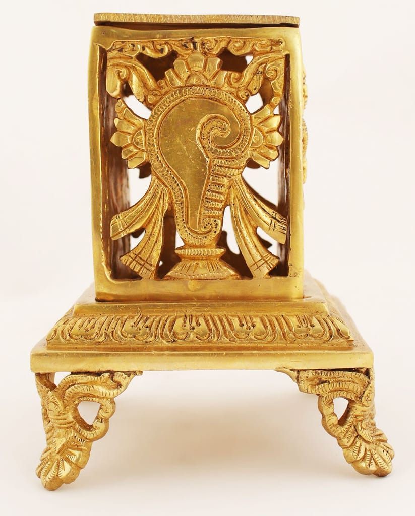 Brass Venakteshwara With Shankh and Chakra Engraved Dhoop Dani -ArtyCraftz.com