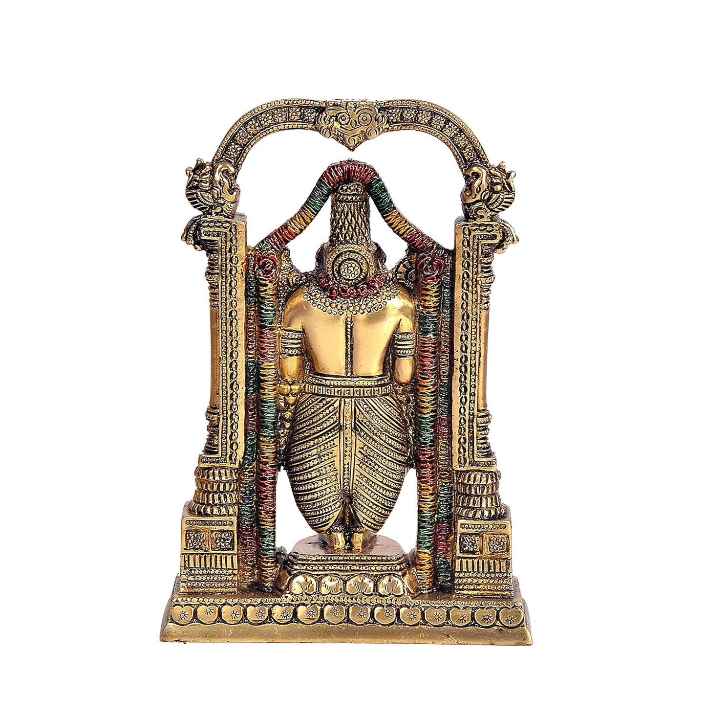 Brass Venkateshwara Idol with Arch – 8 Inch-ArtyCraftz.com