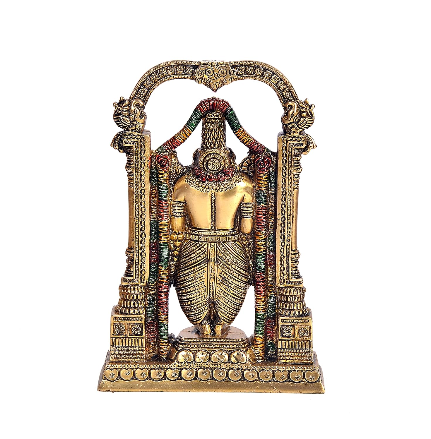 Brass Venkateshwara Idol with Arch – 8 Inch-ArtyCraftz.com