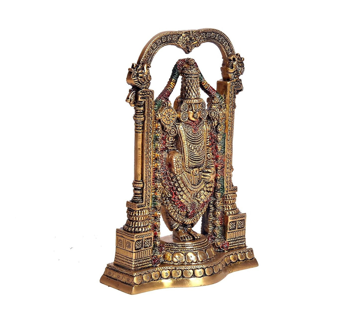 Brass Venkateshwara Idol with Arch – 8 Inch-ArtyCraftz.com