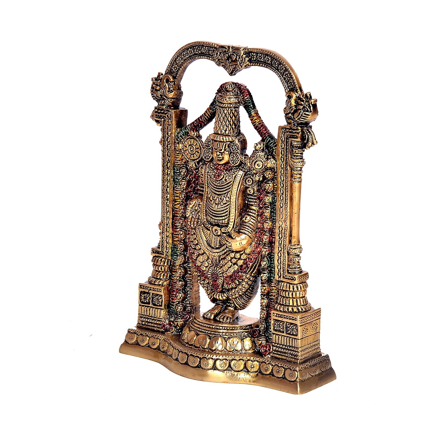 Brass Venkateshwara Idol with Arch – 8 Inch-ArtyCraftz.com