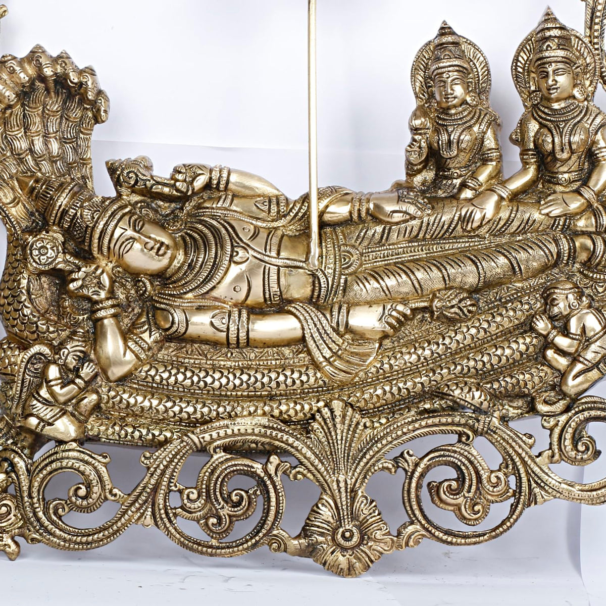 Brass Vishnu Lakshmi Wall Hanging -23.5 Inch Traditional Decor-artycraftz.com