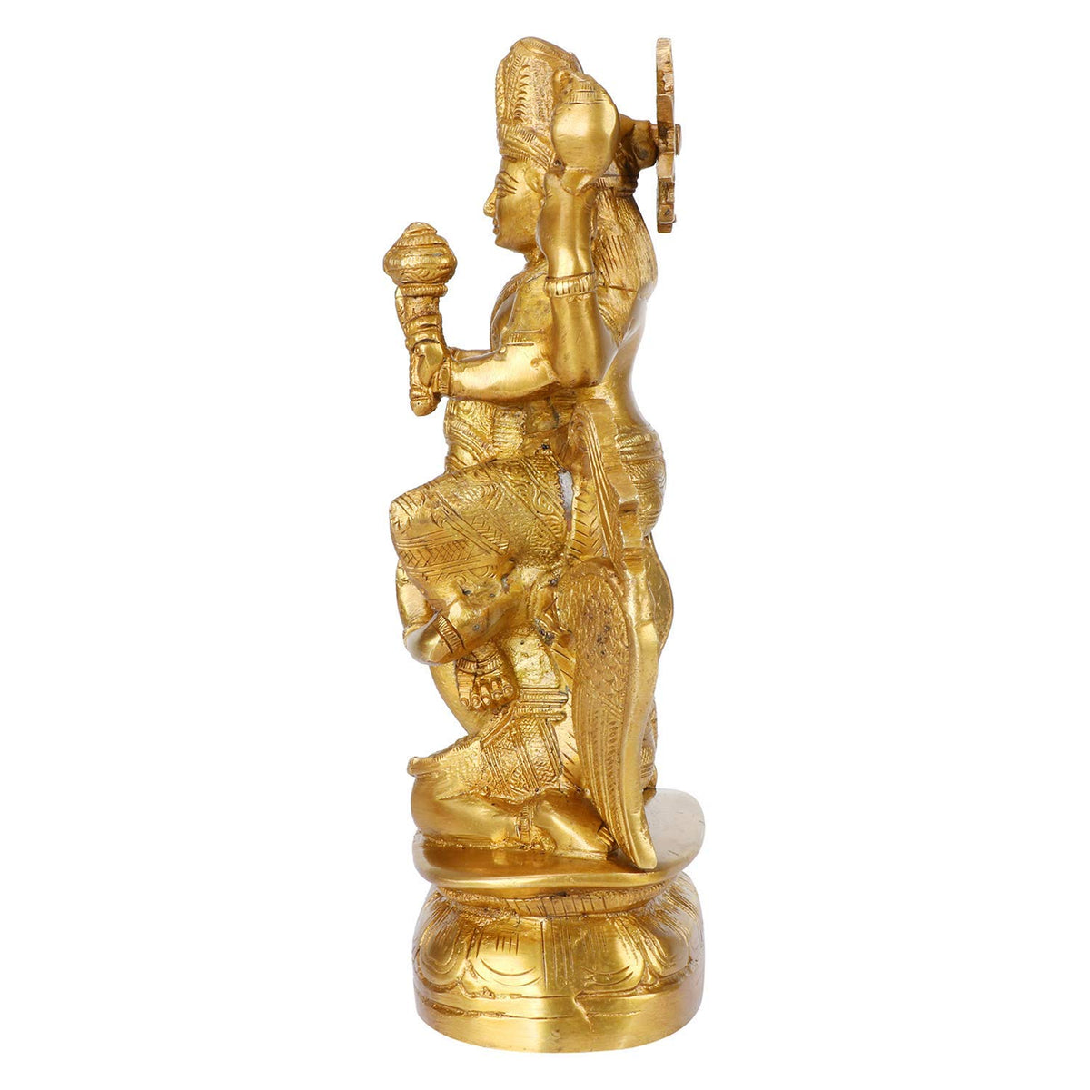 Brass Vishnu Riding On Garuda 7 Inches Idol-artycraftz.com