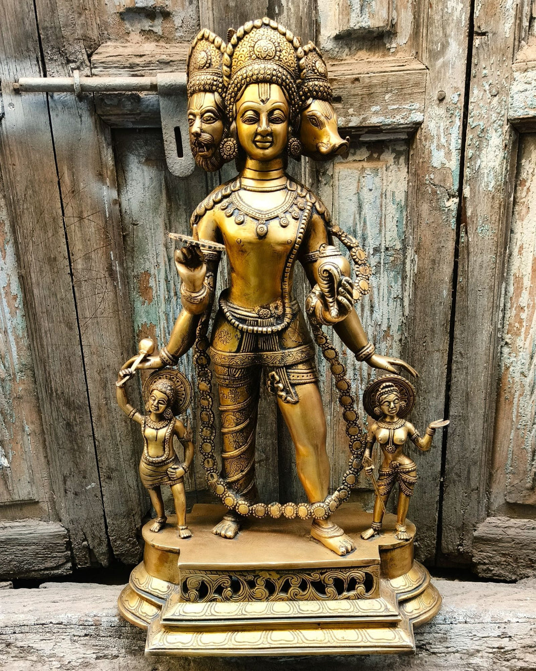 Brass Vishnu Vaikuntha Idol/Statue, 24 Inches